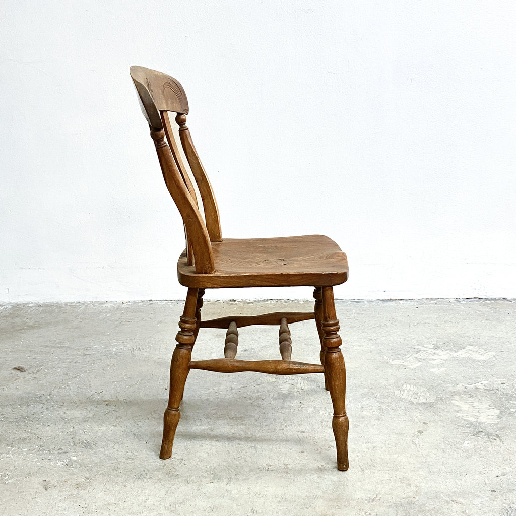 Set 4 Victorian Antique Windsor Farmhouse Wooden Dining Chairs