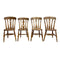 Set 4 Victorian Antique Windsor Farmhouse Wooden Dining Chairs