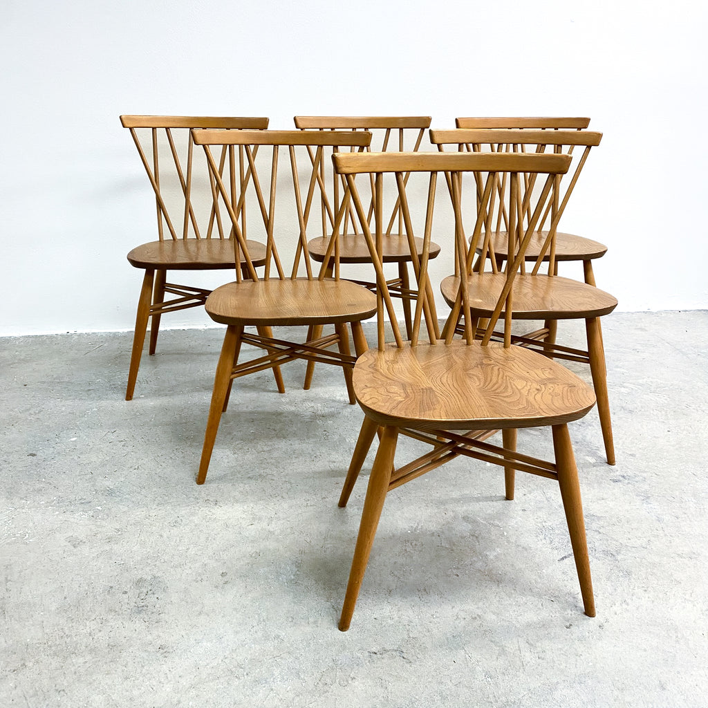 Set 6 Mid Century Ercol Model 376