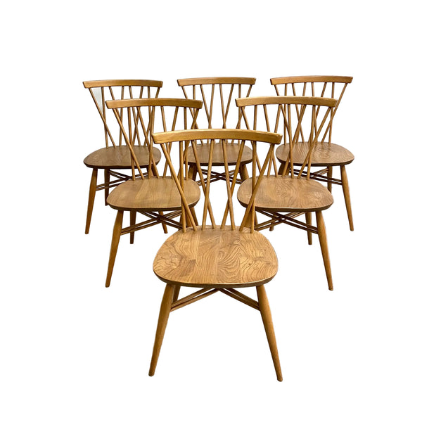 Set 6 Mid Century Ercol Model 376