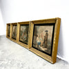 Set of 4 Antique Peasant Prints In Gilded Wooden Frames c1900