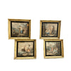 Set of 4 Antique Peasant Prints In Gilded Wooden Frames c1900