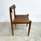 Set of 4 Mid Century Teak Parker 'Nordic' Dining Chairs With Original Leather Seats