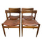 Set of 4 Mid Century Teak Parker 'Nordic' Dining Chairs With Original Leather Seats