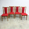 Set of 4 Parker Mid Century T-Back Dining Chairs