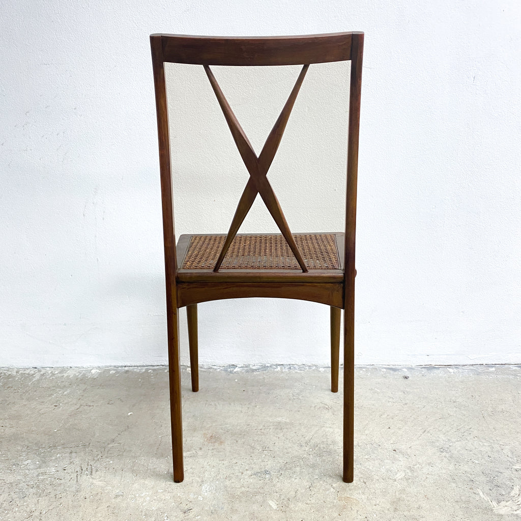 Set of Four John Duffecy Mid Century Cross Back Dining Chairs