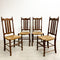 Set of Four Rush Seat Dining Chairs