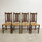 Set of Four Rush Seat Dining Chairs