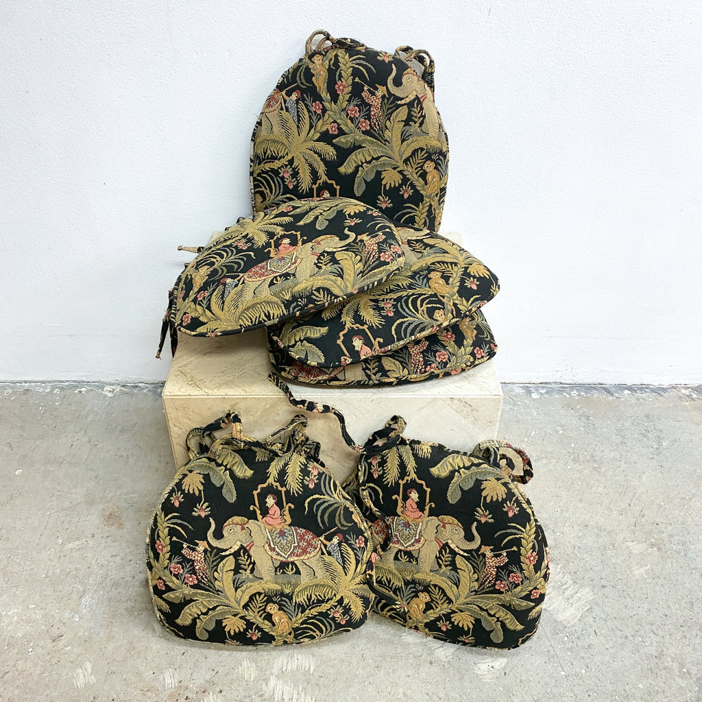 Set of Six Custom Made Seat Cushions