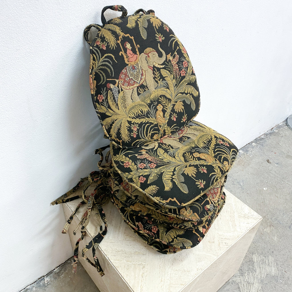 Set of Six Custom Made Seat Cushions