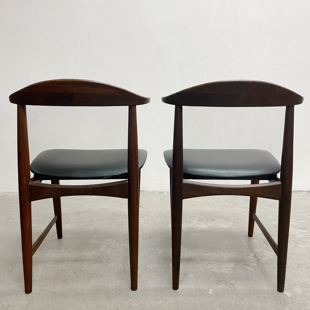 Set of 6 Early Mid Century Danish Afromosia "Cow Horn" Dining Chairs