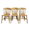 Set of Six Vintage Rustic Elm Kitchen Dining Chairs