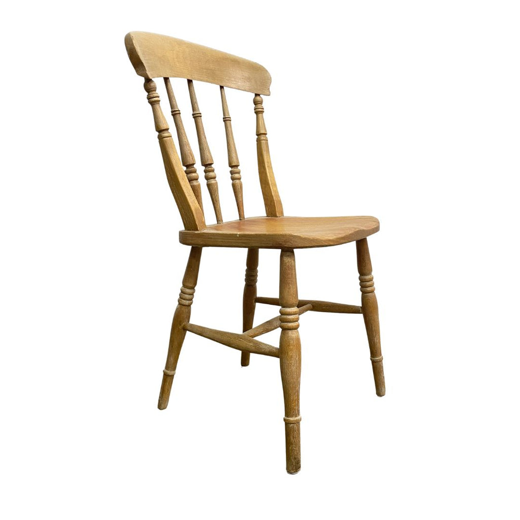 Set of Six Vintage Rustic Elm Kitchen Dining Chairs