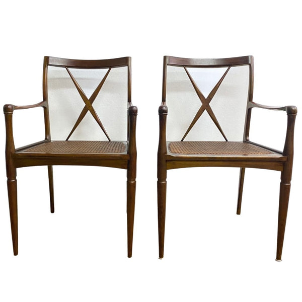 Set of Two John Duffecy Mid Century Crossback Carver Chairs