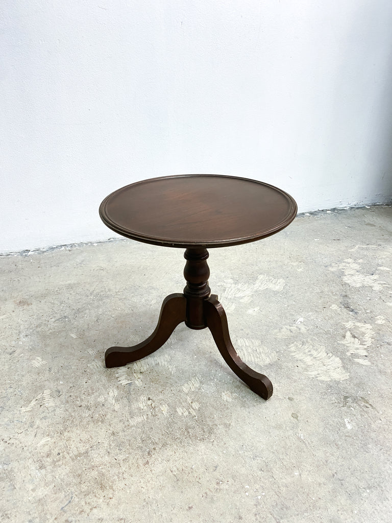 Small 1920s Round Cedar Wine Side Table