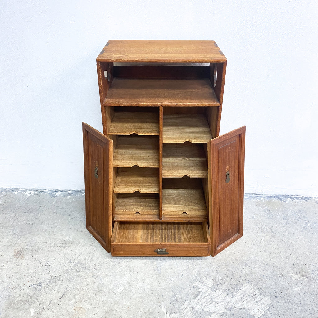 Small Vintage Compact Japanese Tansu Cabinet