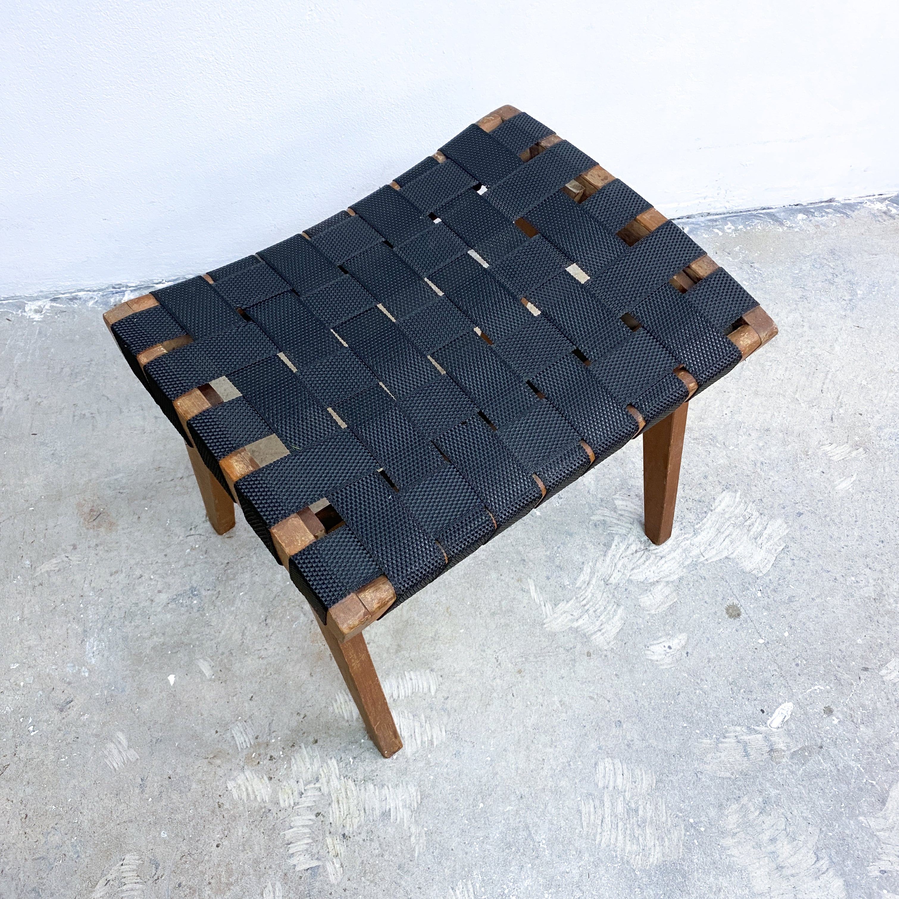 Early Mid Century Webbed Footstool By Snelling Circa 1950s– The Design Ark