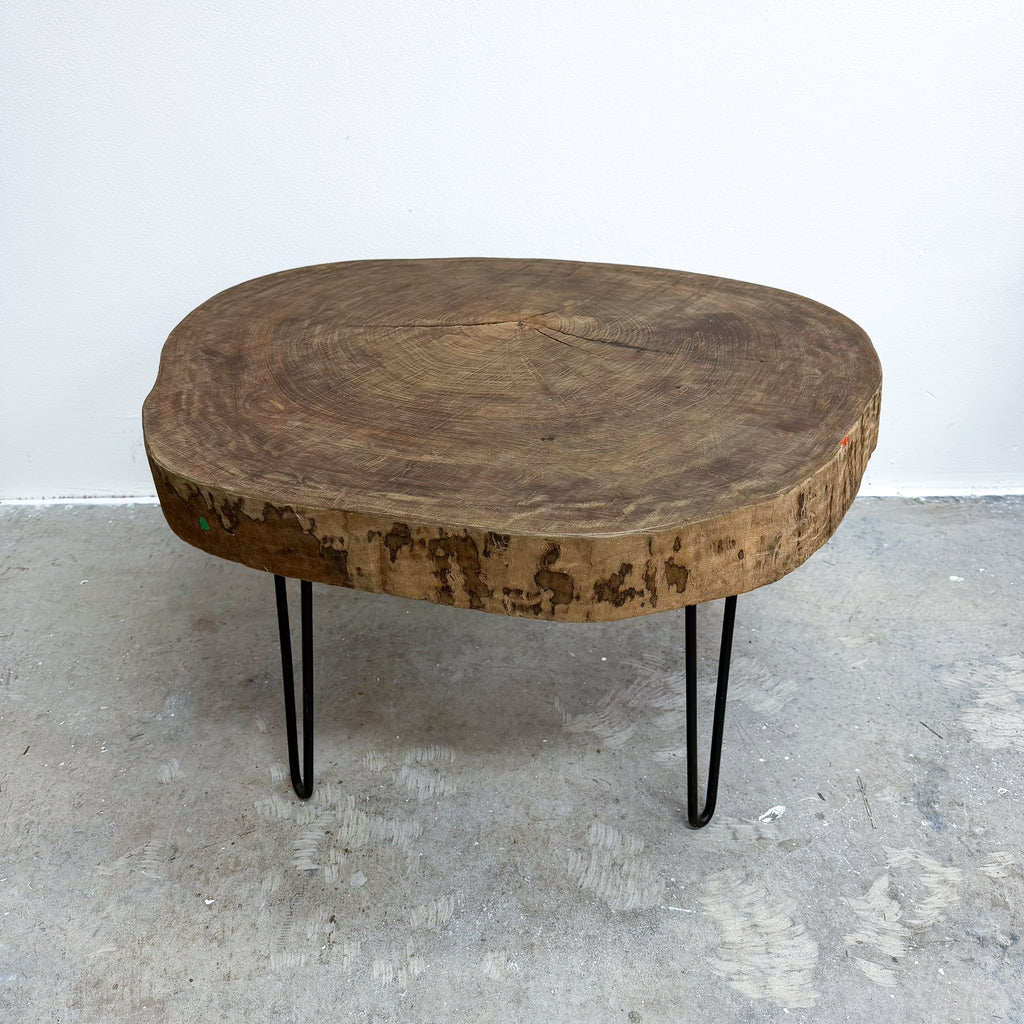 Solid Live Edge Wood Slab Coffee Or Side Table 