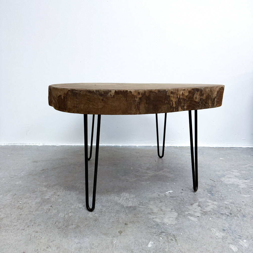 Solid Live Edge Wood Slab Coffee Or Side Table 