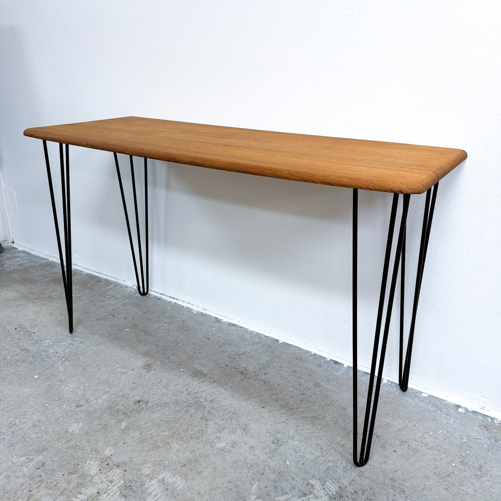 Tasmanian Oak Mid Century Style Console Table With Pin Legs