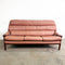 Mid Century Tessa T21 3 Seater Lounge In Blush Pink Leather