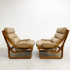 Mid Century Tessa T4 Beige Leather Lounge Chair - 2 Available