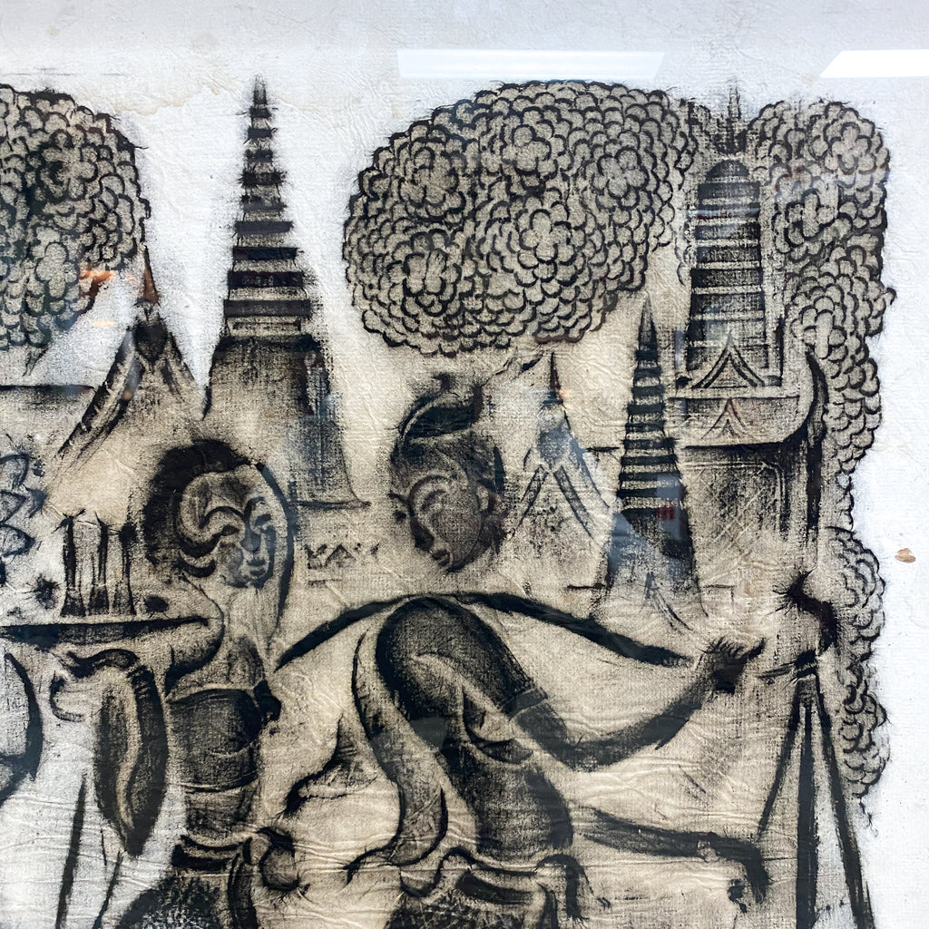 Thai Temple Rubbing Circa 1950 1960's