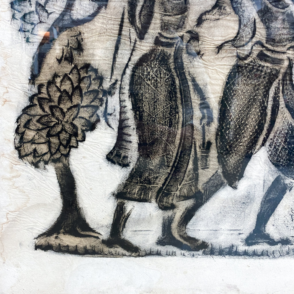 Thai Temple Rubbing Circa 1950 1960's