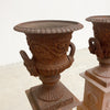 Two Pieces Cast Iron Jardiniere