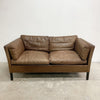 Vintage Two Seater Soft Leather Sofa From Denmark