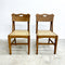 Unique Rare Pair Of European Oak Dining Chairs