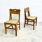 Unique Rare Pair Of European Oak Dining Chairs