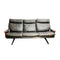 Mid Century 3 Seater Tessa T21 Black Leather Lounge Sofa