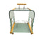 Post Modern Italian Wavy Glass And Blondewood Drinks Trolley