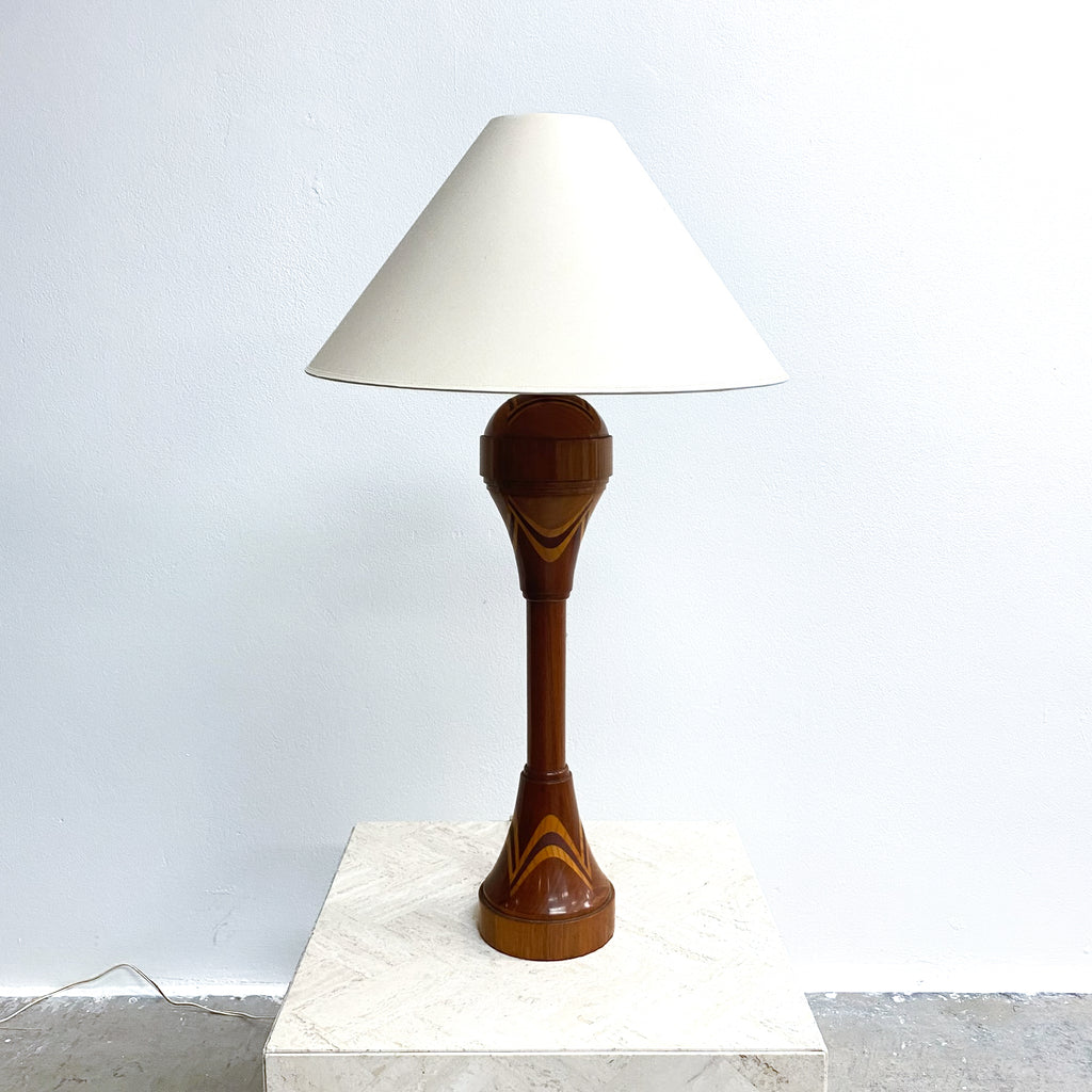 Vintage 1930-40s Turned Wood Table Lamp
