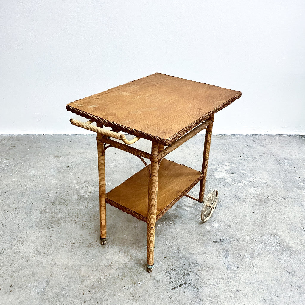 Vintage 40s 50s Cane Drinks Trolley