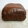 Vintage 70s Italian Leather Ottoman Footstool