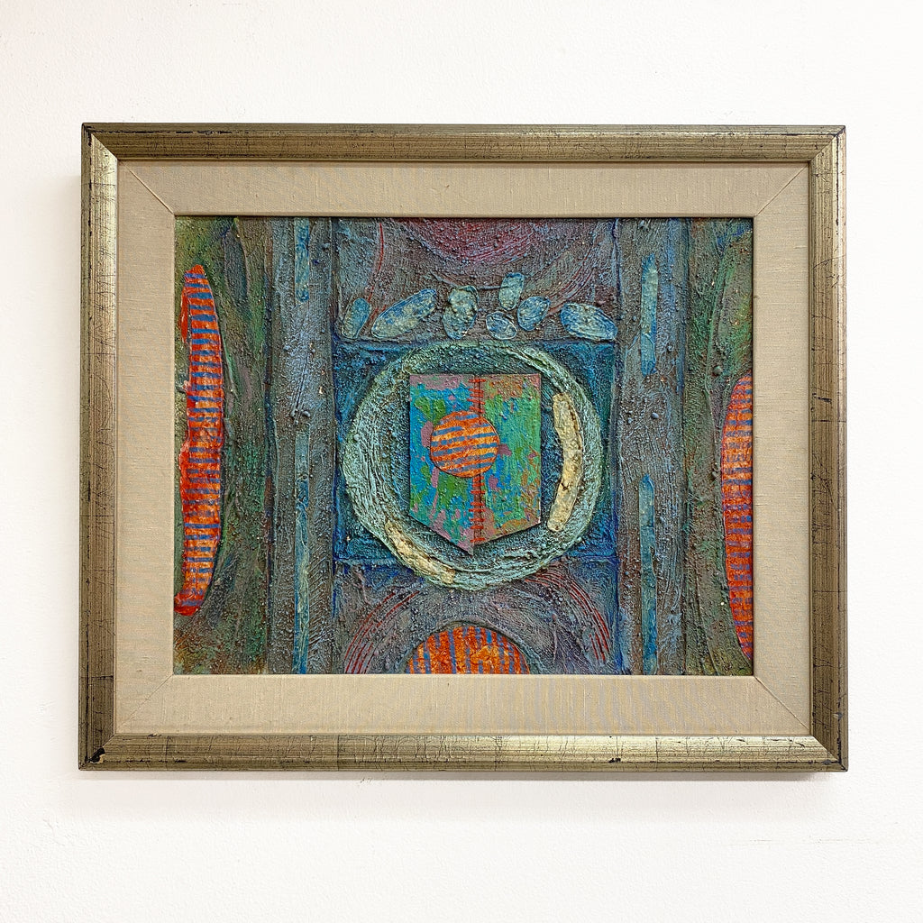 Vintage Abstract Oil Painting By Ken Gailer C1987