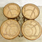 Set Of Four Vintage Bentwood Stools With Cane Rattan Seats