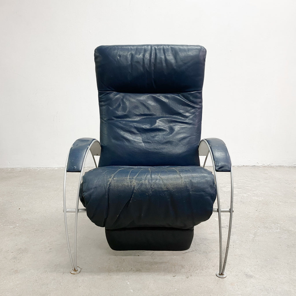 Vintage Billie Recliner Leather Armchair By Lafer Made in Brazil 