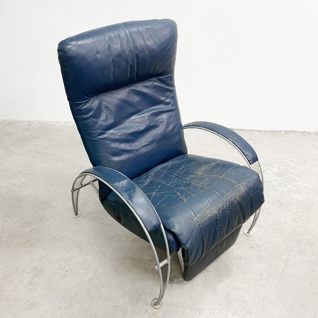 Vintage Billie Recliner Leather Armchair By Lafer Made in Brazil 