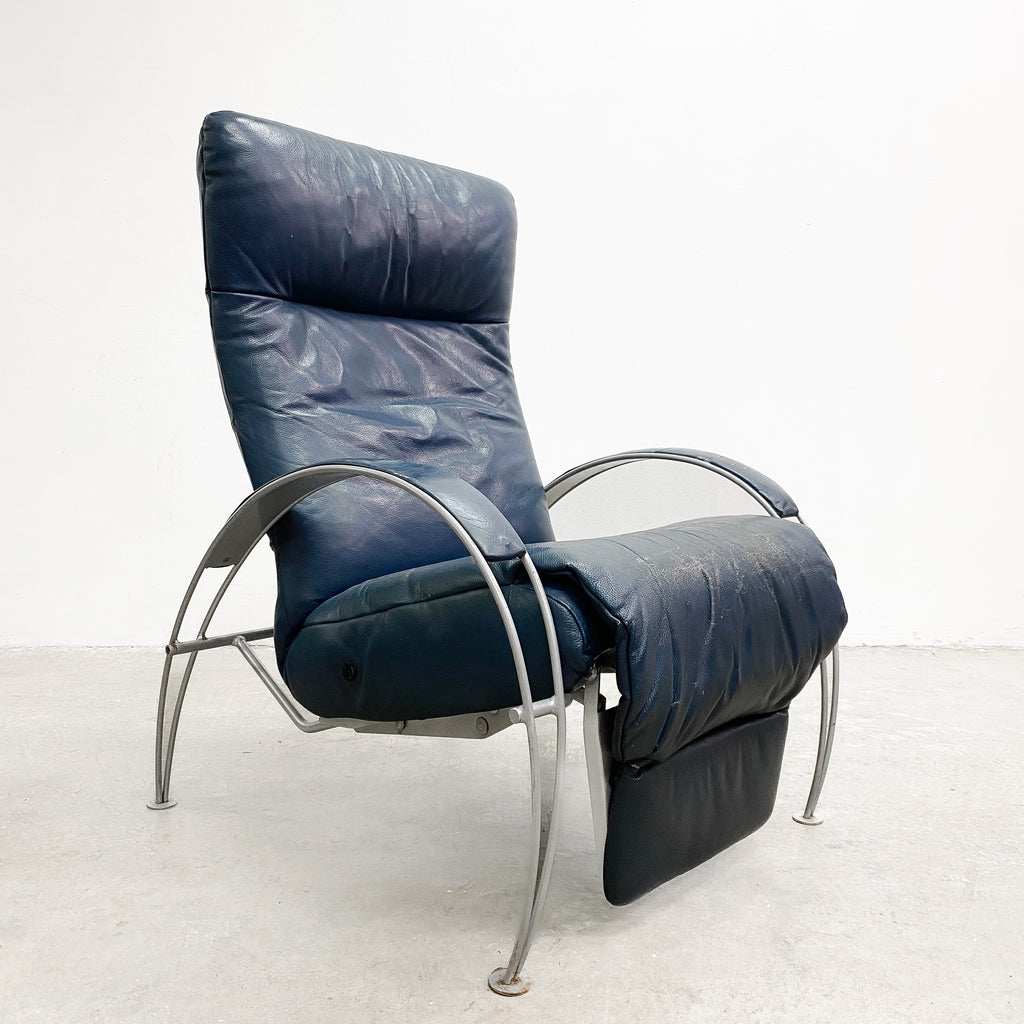 Vintage Billie Recliner Leather Armchair By Lafer Made in Brazil 