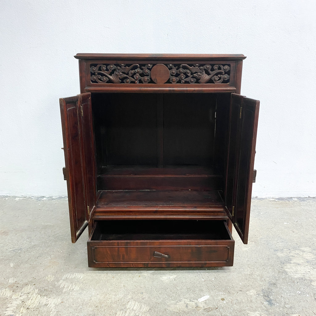 Vintage Chinese Rosewood Altar Or Shrine Cabinet