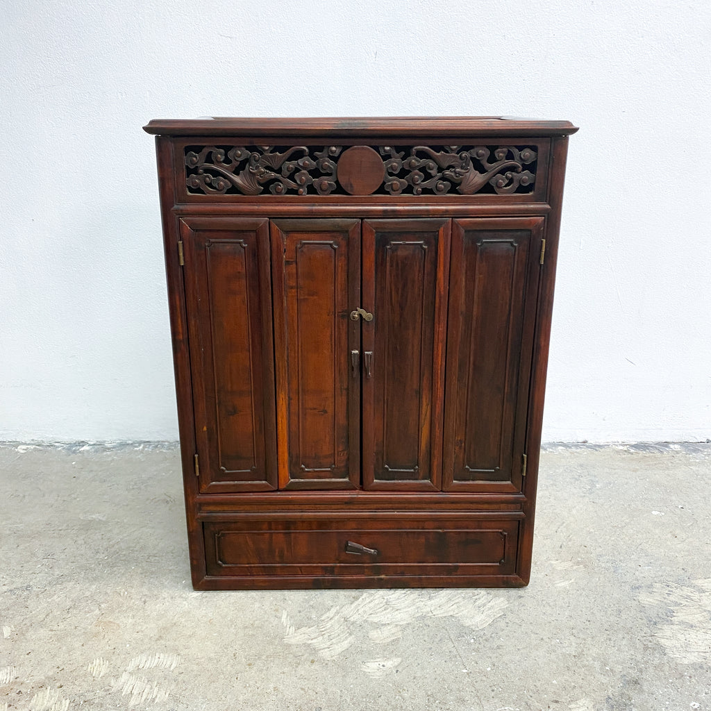 Vintage Chinese Rosewood Altar Or Shrine Cabinet