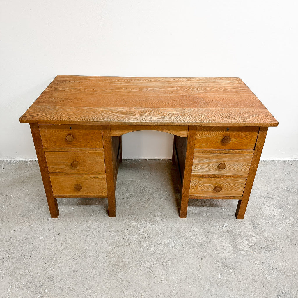Vintage Early 20th Century Oak Desk