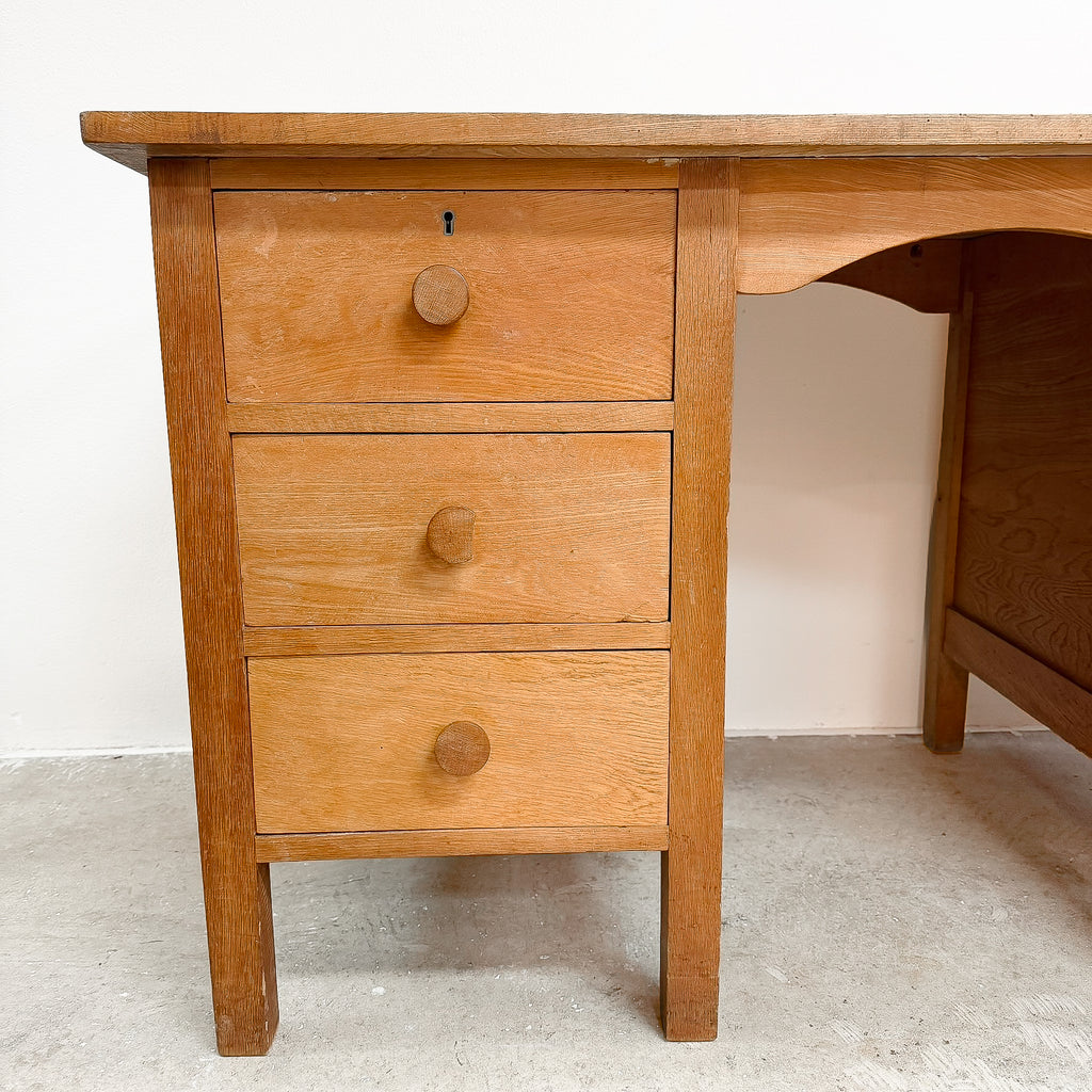 Vintage Early 20th Century Oak Desk