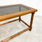 Mid Century Rectangular Teak Faux Bamboo Carved Side/ Lamp Table