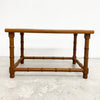 Mid Century Rectangular Teak Faux Bamboo Carved Side/ Lamp Table