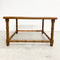 Mid Century Square Teak Faux Bamboo Carved Side Lamp Table