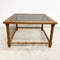Mid Century Square Teak Faux Bamboo Carved Side Lamp Table